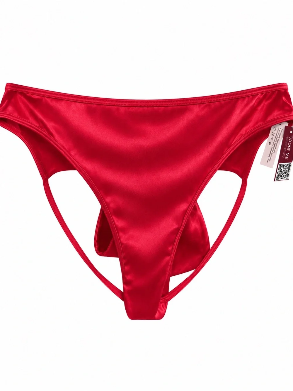 Adore Me “Arianna Contour Bustier” & “Gynger” Open-Back Panty Red Satin Bow
